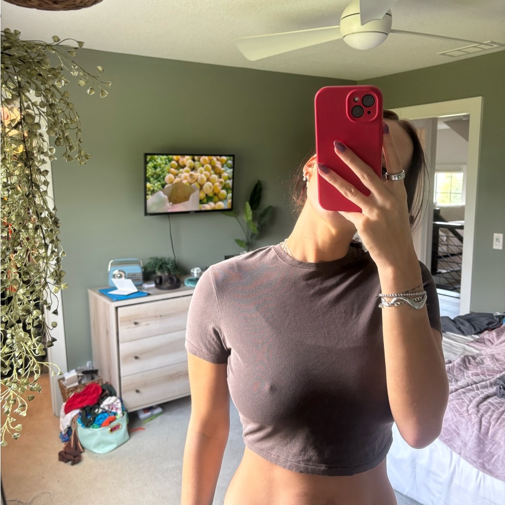 Women's Brown Crop Top